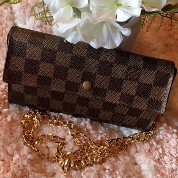 Louis Vuitton Brown Men's Damier Chain Accordion Wallet